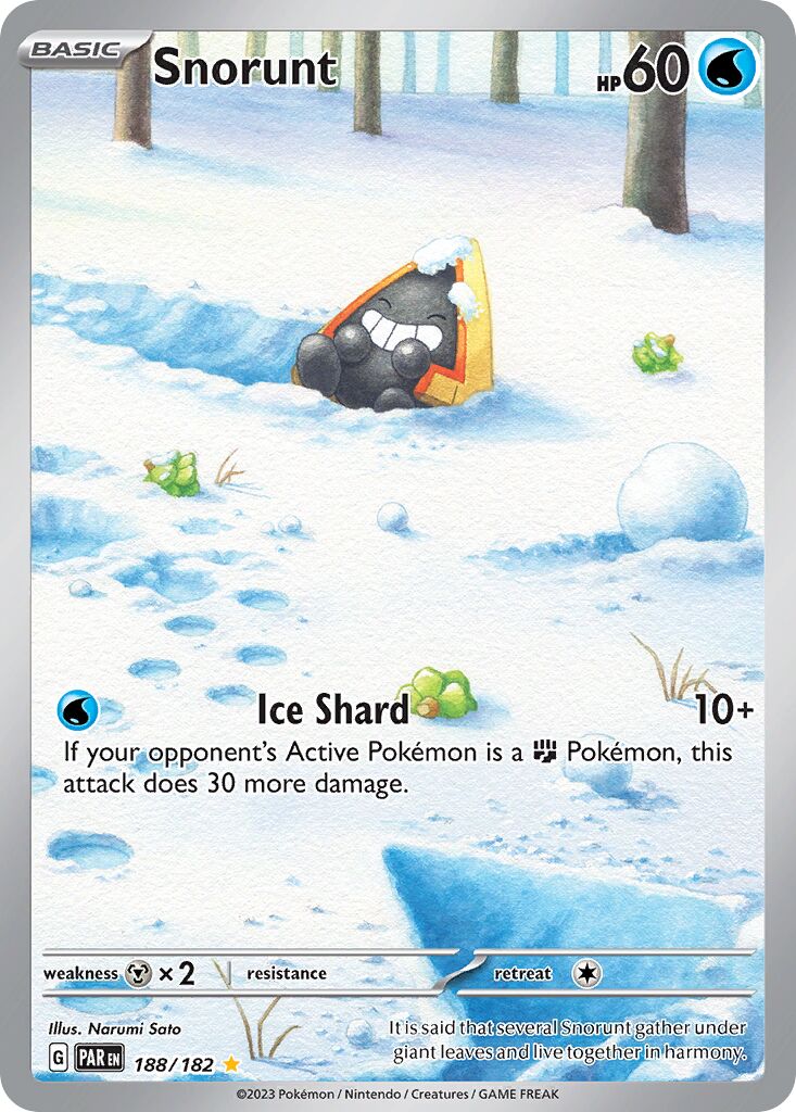 Snorunt 188/182 — Paradox Rift (English Pokémon TCG card)