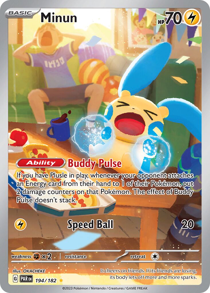 Minun 194/182 — Paradox Rift (English Pokémon TCG card)