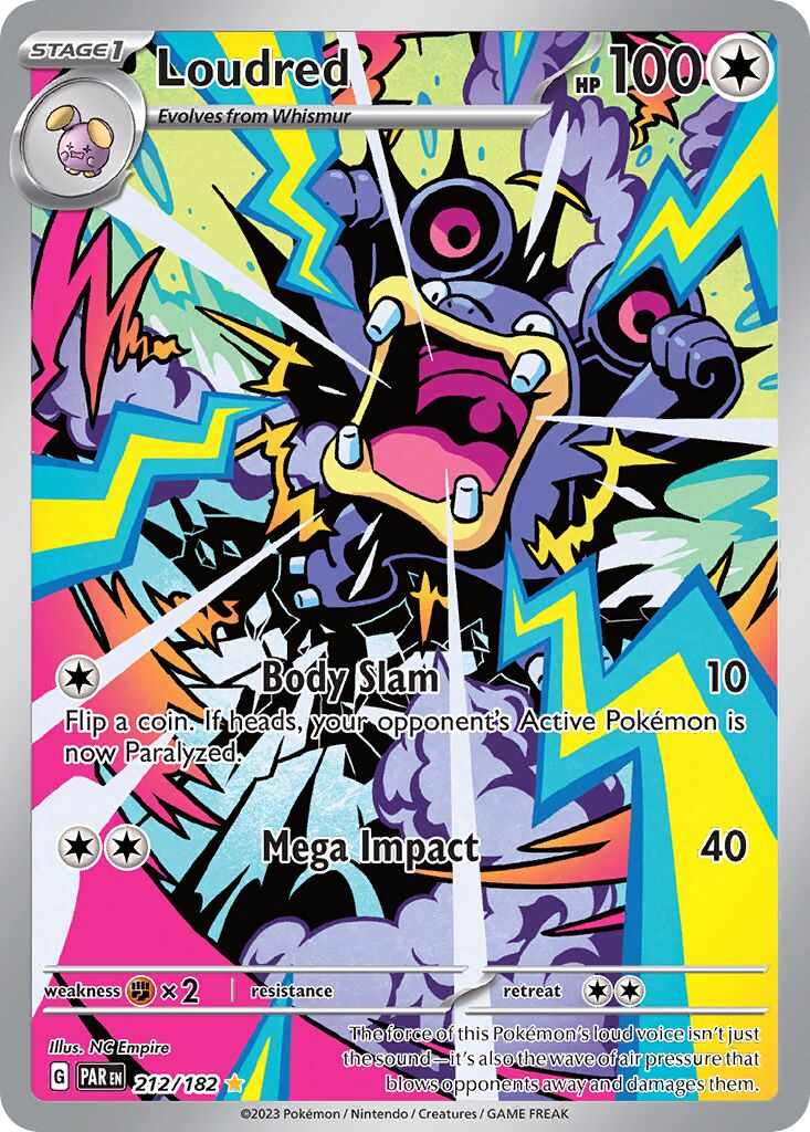 Loudred 212/182 — Paradox Rift (English Pokémon TCG card)