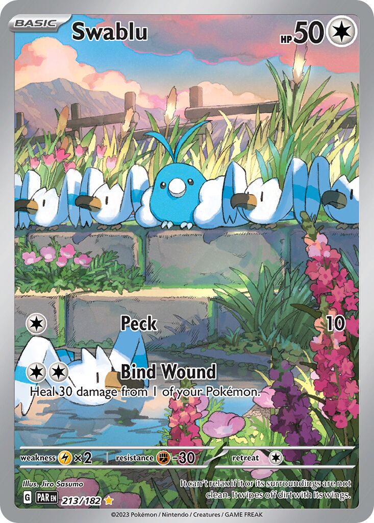 Swablu 213/182 — Paradox Rift (English Pokémon TCG card)