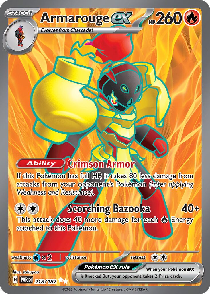 Armarouge ex 218/182 — Paradox Rift (English Pokémon TCG card)