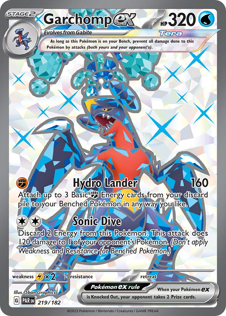 Garchomp ex 219/182 — Paradox Rift (English Pokémon TCG card)