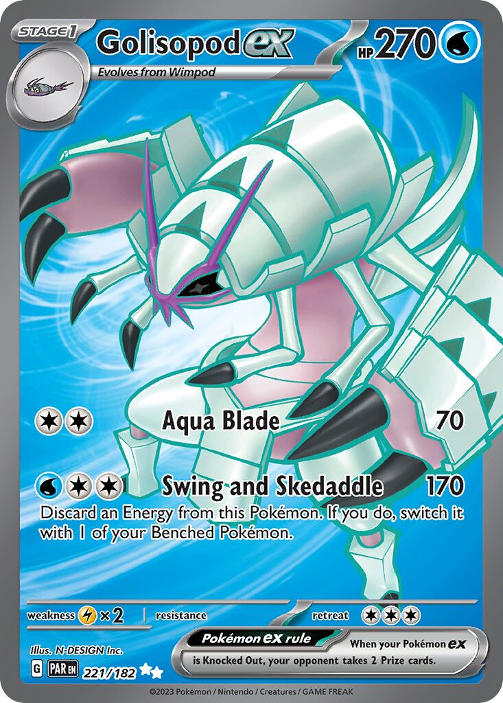 Golisopod ex 221/182 — Paradox Rift (English Pokémon TCG card)