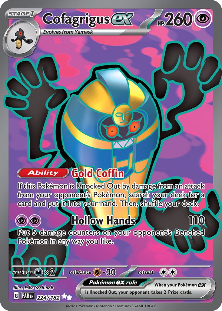 Cofagrigus ex 224/182 — Paradox Rift (English Pokémon TCG card)