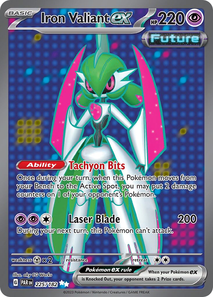 Iron Valiant ex 225/182 — Paradox Rift (English Pokémon TCG card)