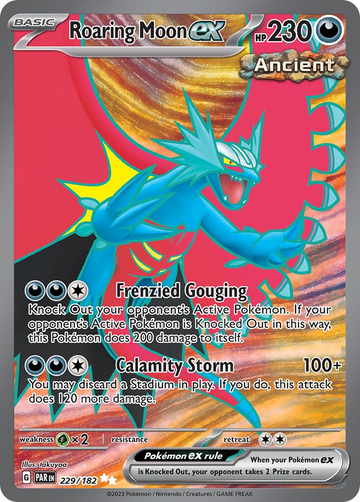 Roaring Moon ex 229/182 — Paradox Rift (English Pokémon TCG card)