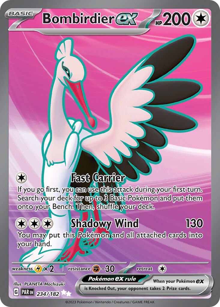 Bombirdier ex 234/182 — Paradox Rift (English Pokémon TCG card)