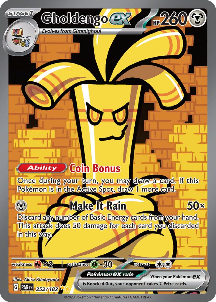 Gholdengo ex 252/182 — Paradox Rift (English Pokémon TCG card)