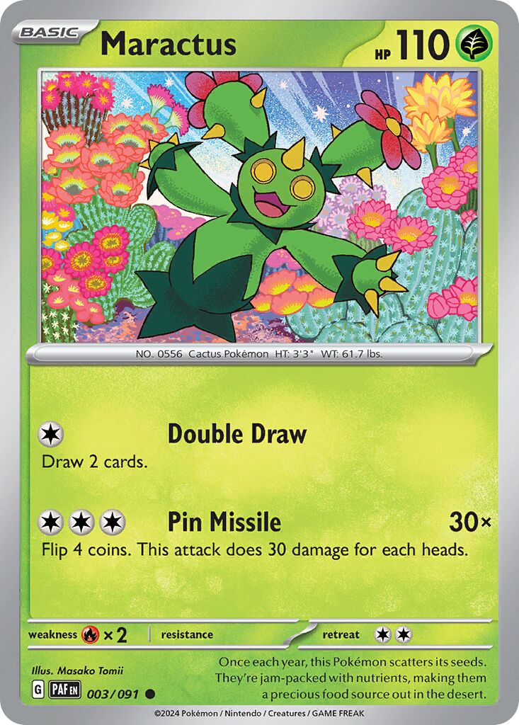 Maractus 003/91 — Paldean Fates (English Pokémon TCG card)