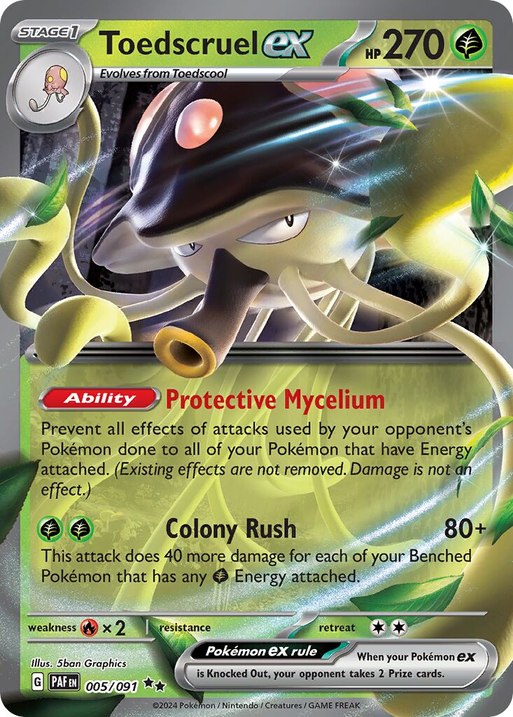 Toedscruel ex 005/91 — Paldean Fates (English Pokémon TCG card)