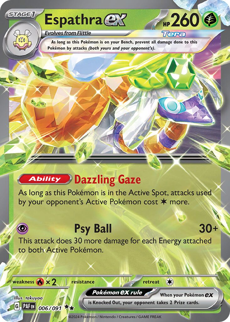 Espathra ex 006/91 — Paldean Fates (English Pokémon TCG card)