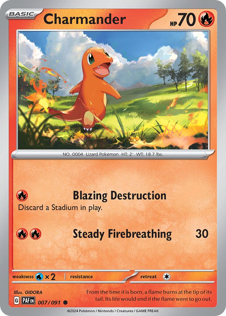 Charmander 007/91 — Paldean Fates (English Pokémon TCG card)