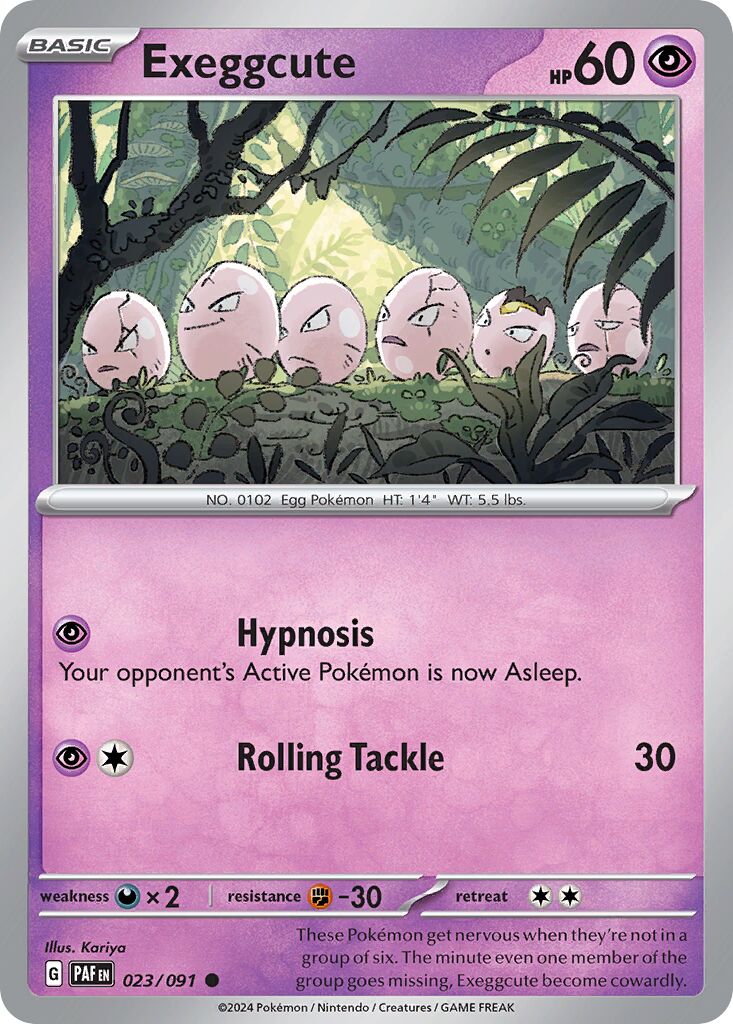 Exeggcute 023/91 — Paldean Fates (English Pokémon TCG card)