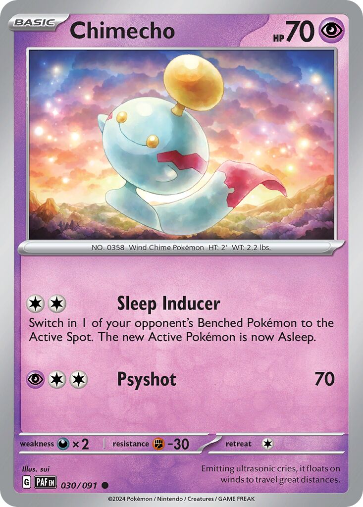Chimecho 030/91 — Paldean Fates (English Pokémon TCG card)