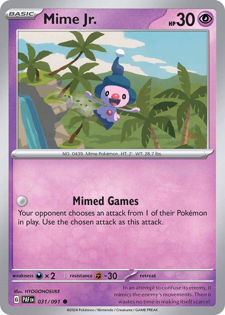 Mime Jr. 031/91 — Paldean Fates (English Pokémon TCG card)