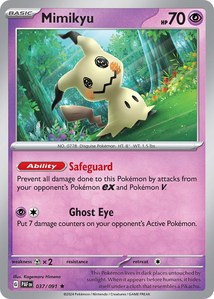 Mimikyu 037/91 — Paldean Fates (English Pokémon TCG card)