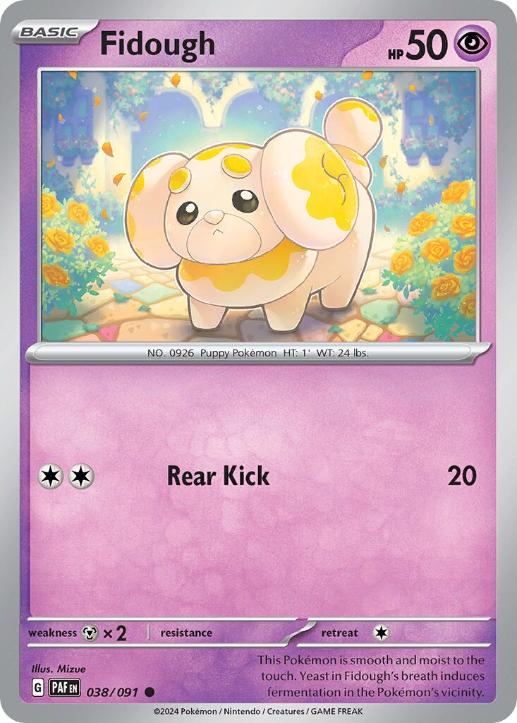 Fidough 038/91 — Paldean Fates (English Pokémon TCG card)