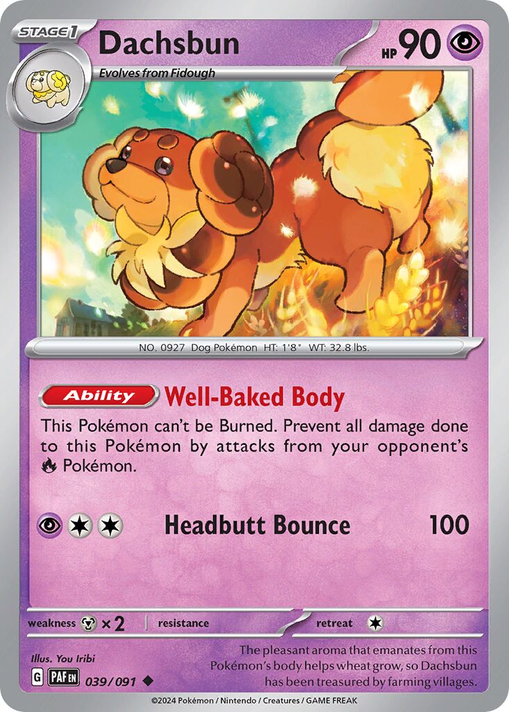 Dachsbun 039/91 — Paldean Fates (English Pokémon TCG card)