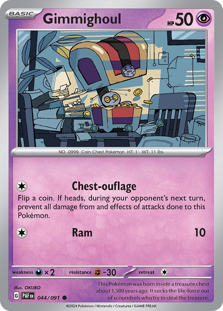Gimmighoul 044/91 — Paldean Fates (English Pokémon TCG card)