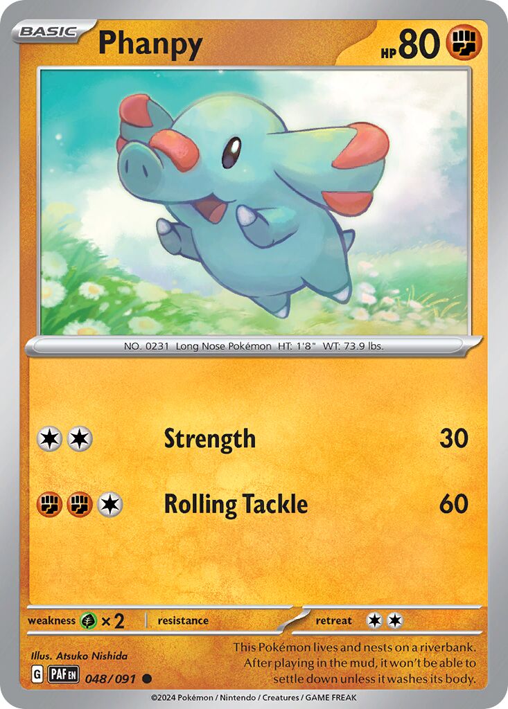 Phanpy 048/91 — Paldean Fates (English Pokémon TCG card)