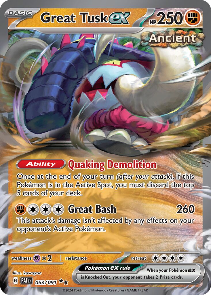 Great Tusk ex 053/91 — Paldean Fates (English Pokémon TCG card)
