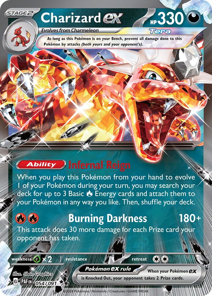 Charizard ex 054/91 — Paldean Fates (English Pokémon TCG card)
