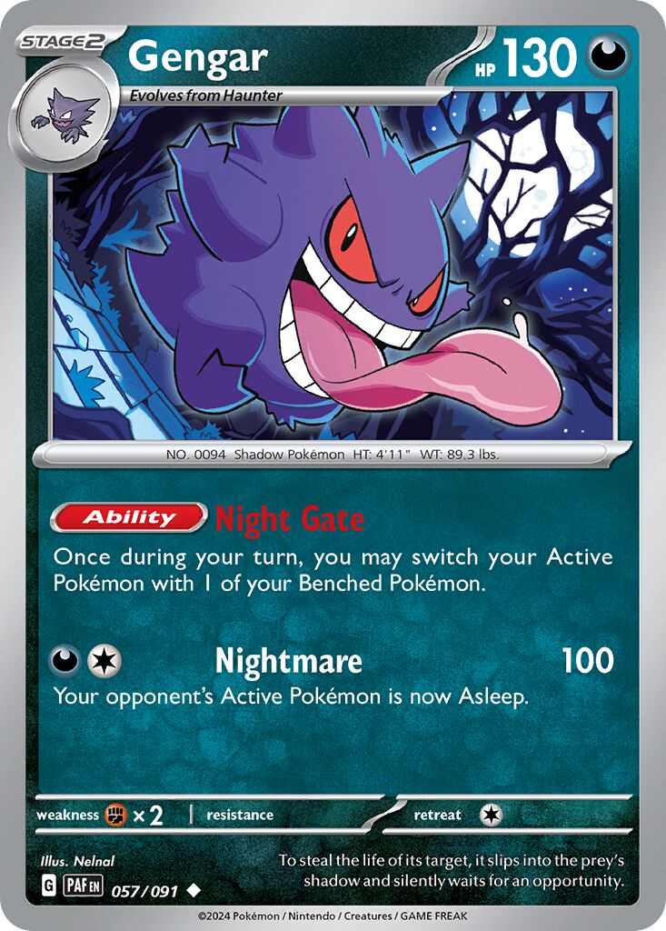 Gengar 057/91 — Paldean Fates (English Pokémon TCG card)