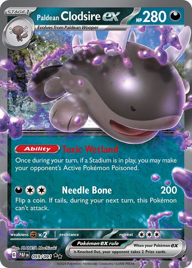 Paldean Clodsire ex 059/91 — Paldean Fates (English Pokémon TCG card)