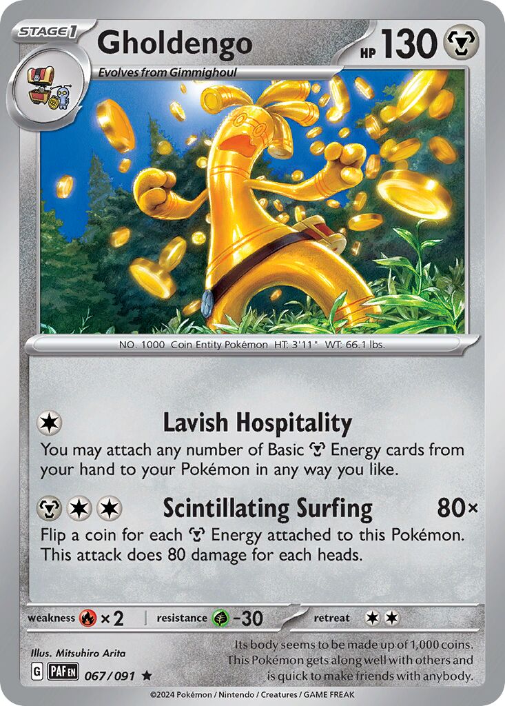 Gholdengo 067/91 — Paldean Fates (English Pokémon TCG card)