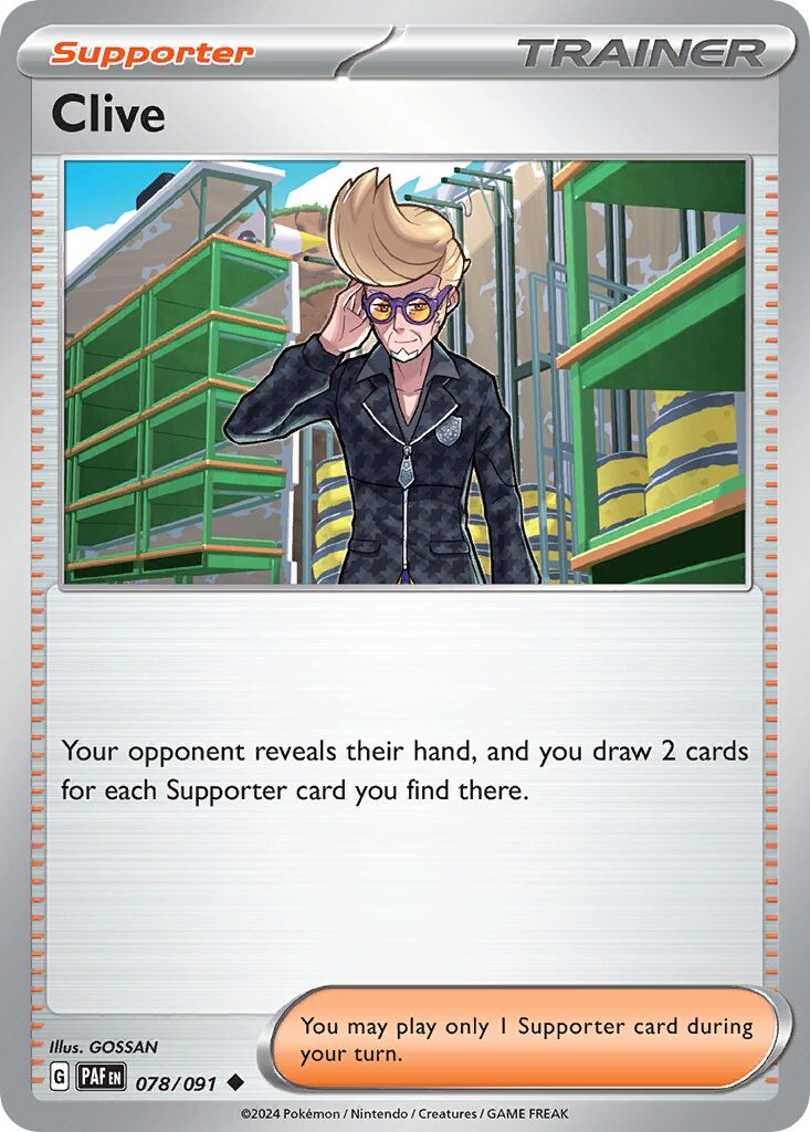 Clive 078/91 — Paldean Fates (English Pokémon TCG card)