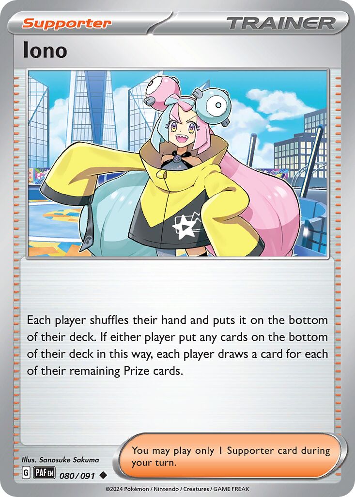 Iono 080/91 — Paldean Fates (English Pokémon TCG card)