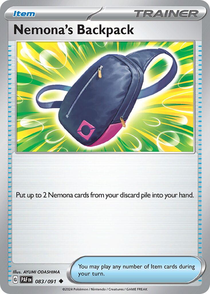 Nemona's Backpack 083/91 — Paldean Fates (English Pokémon TCG card)