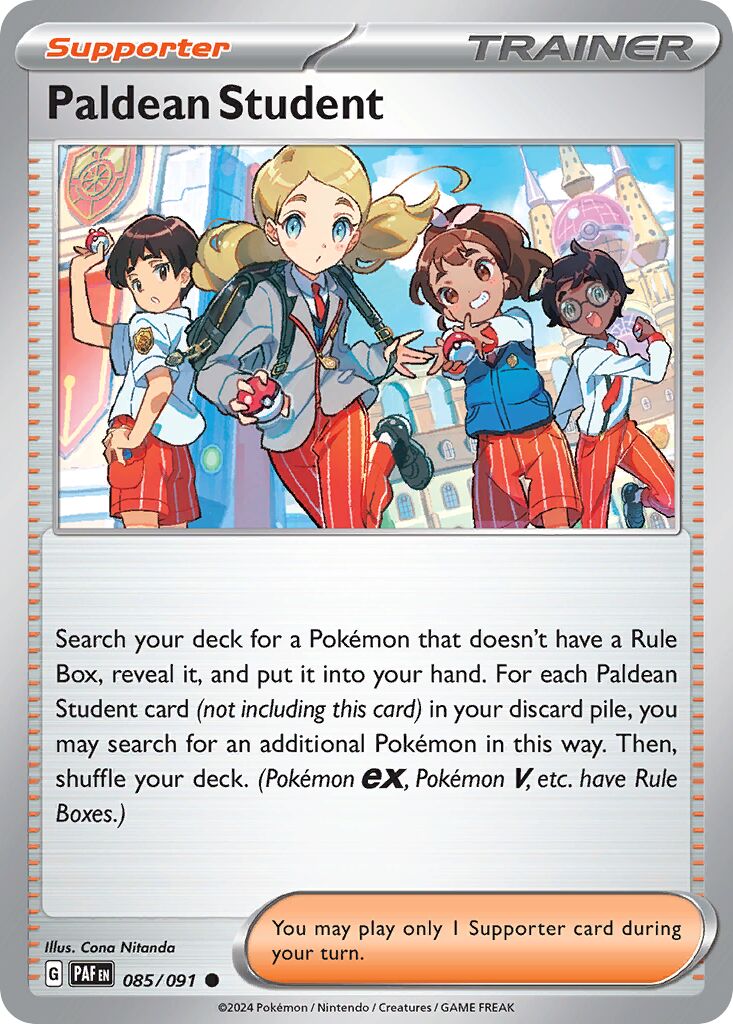 Paldean Student 085/91 — Paldean Fates (English Pokémon TCG card)