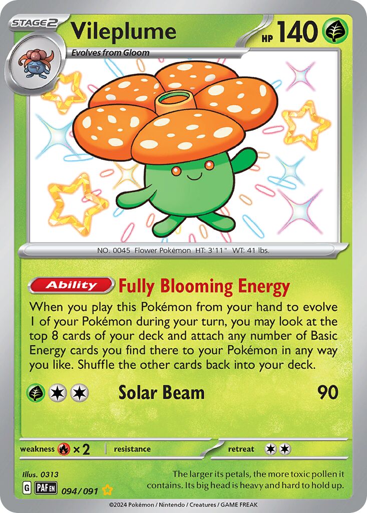 Vileplume 094/91 — Paldean Fates (English Pokémon TCG card)