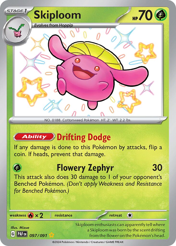 Skiploom 097/91 — Paldean Fates (English Pokémon TCG card)