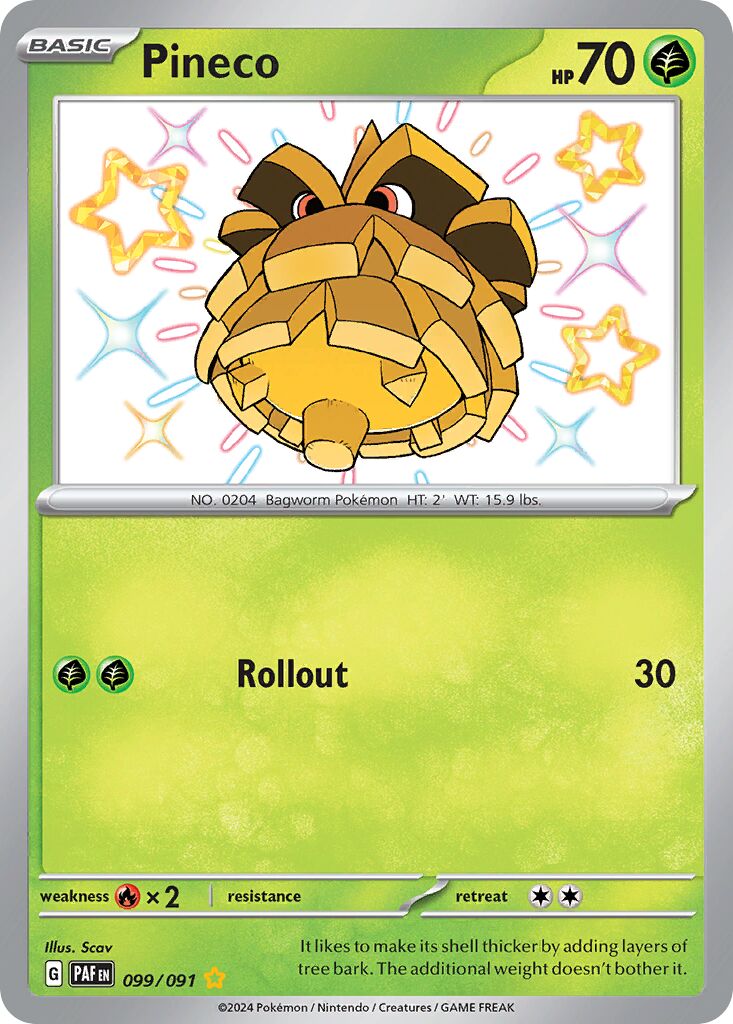 Pineco 099/91 — Paldean Fates (English Pokémon TCG card)