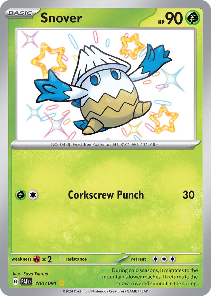 Snover 100/91 — Paldean Fates (English Pokémon TCG card)