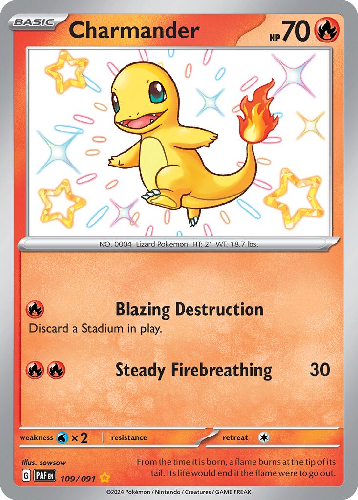 Charmander 109/91 — Paldean Fates (English Pokémon TCG card)