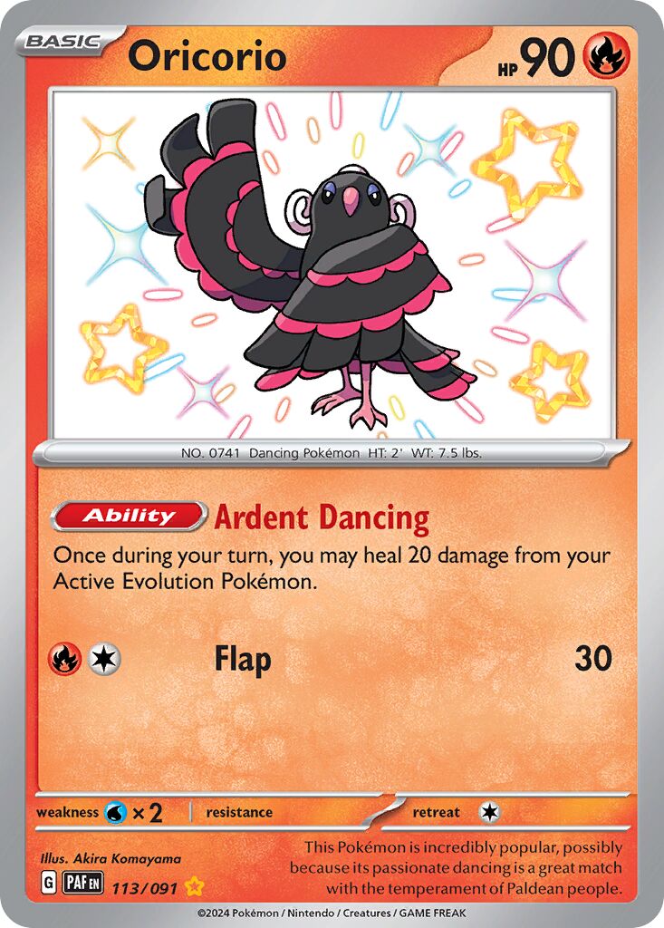 Oricorio 113/91 — Paldean Fates (English Pokémon TCG card)