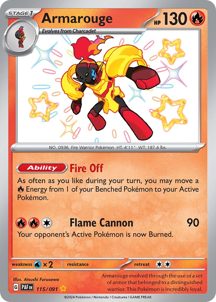 Armarouge 115/91 — Paldean Fates (English Pokémon TCG card)