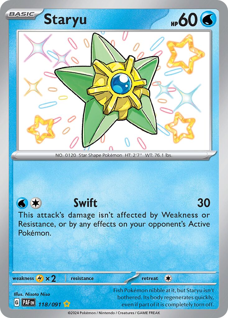 Staryu 118/91 — Paldean Fates (English Pokémon TCG card)
