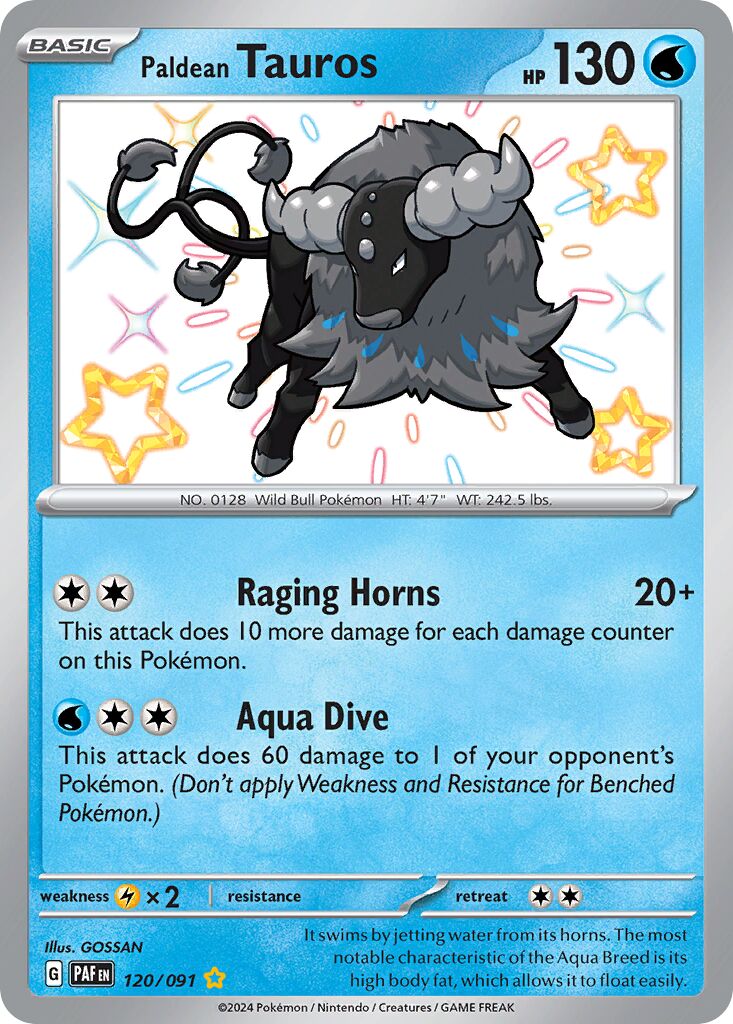 Paldean Tauros 120/91 — Paldean Fates (English Pokémon TCG card)