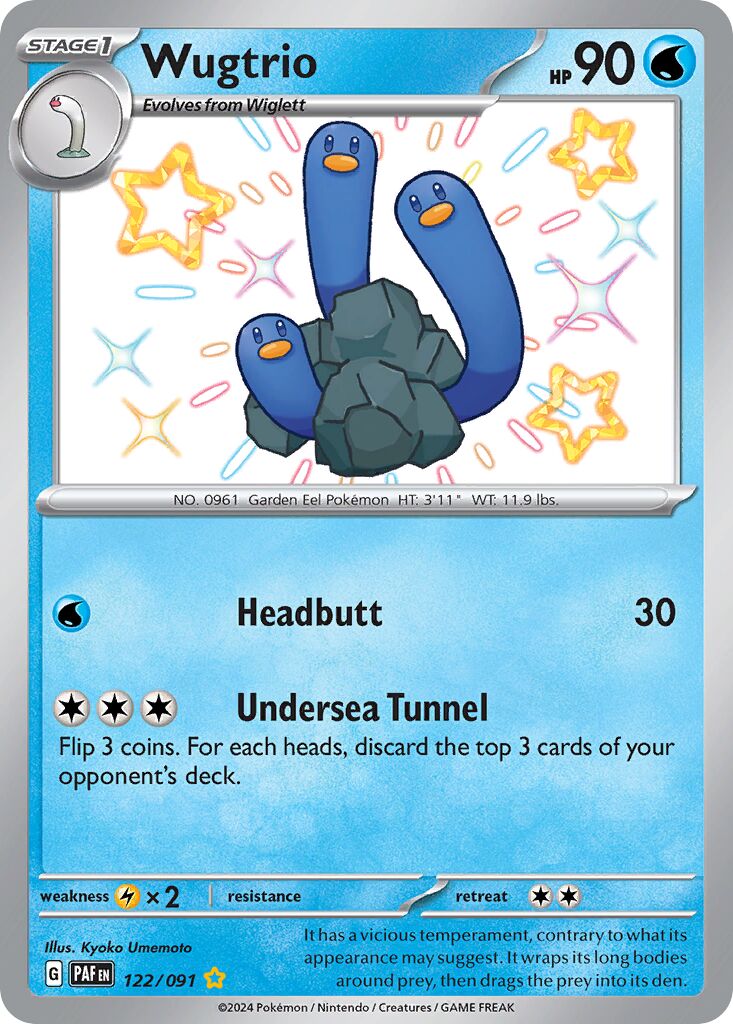 Wugtrio 122/91 — Paldean Fates (English Pokémon TCG card)