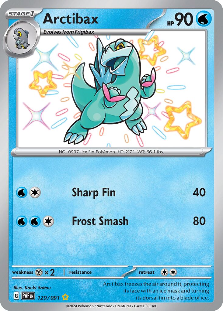 Arctibax 129/91 — Paldean Fates (English Pokémon TCG card)