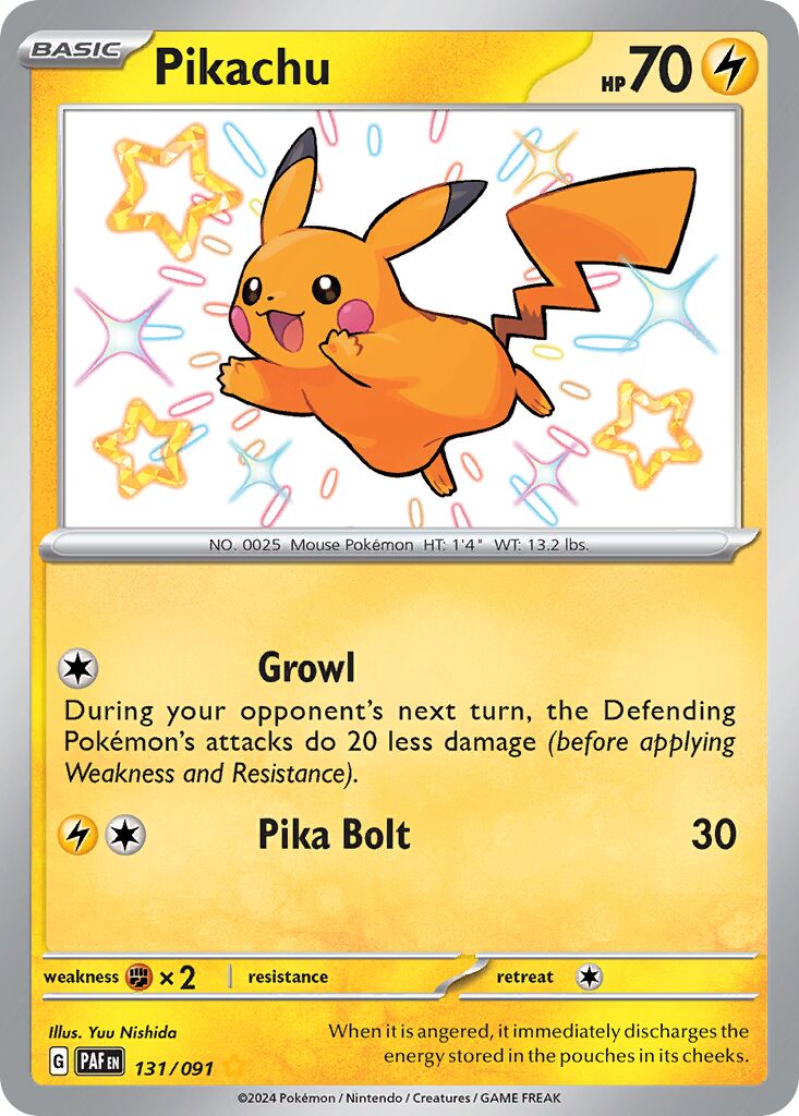 Pikachu 131/91 — Paldean Fates (English Pokémon TCG card)