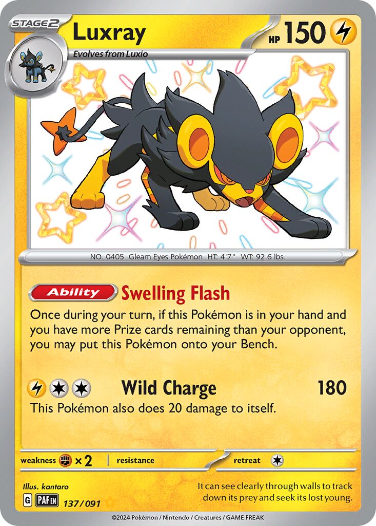 Luxray 137/91 — Paldean Fates (English Pokémon TCG card)