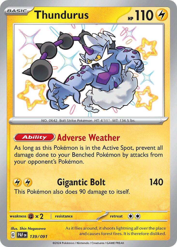 Thundurus 139/91 — Paldean Fates (English Pokémon TCG card)