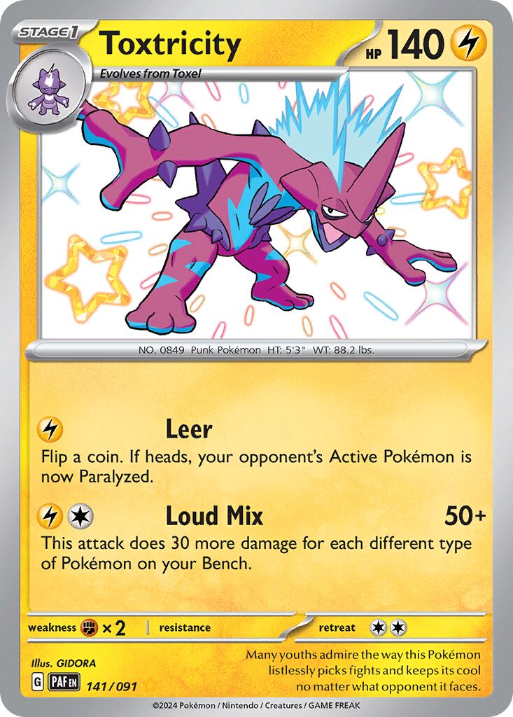 Toxtricity 141/91 — Paldean Fates (English Pokémon TCG card)