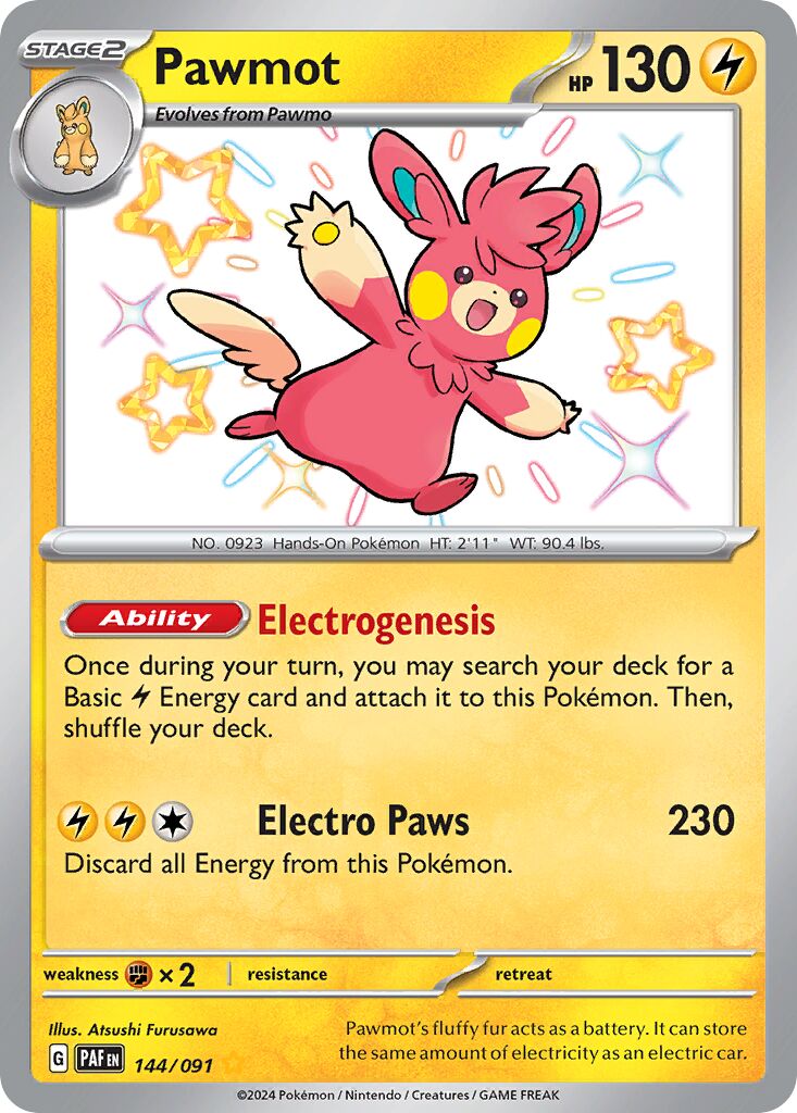 Pawmot 144/91 — Paldean Fates (English Pokémon TCG card)