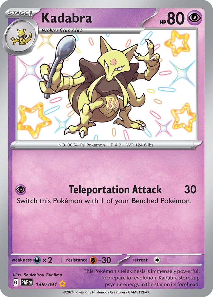 Kadabra 149/91 — Paldean Fates (English Pokémon TCG card)